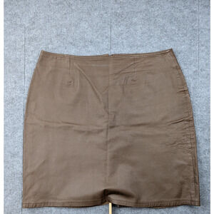 David Benjamin Leather Skirt Womens 18 Vintage Western Brown 90s Pencil Lined